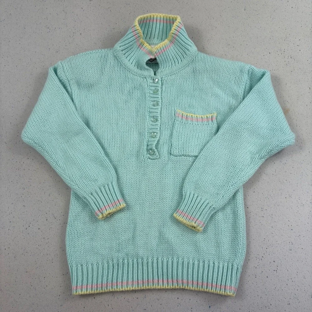 Helium Vintage Knit Sweater S Mint Green Pastel Coquette‎ Grandmacore Soft Girl